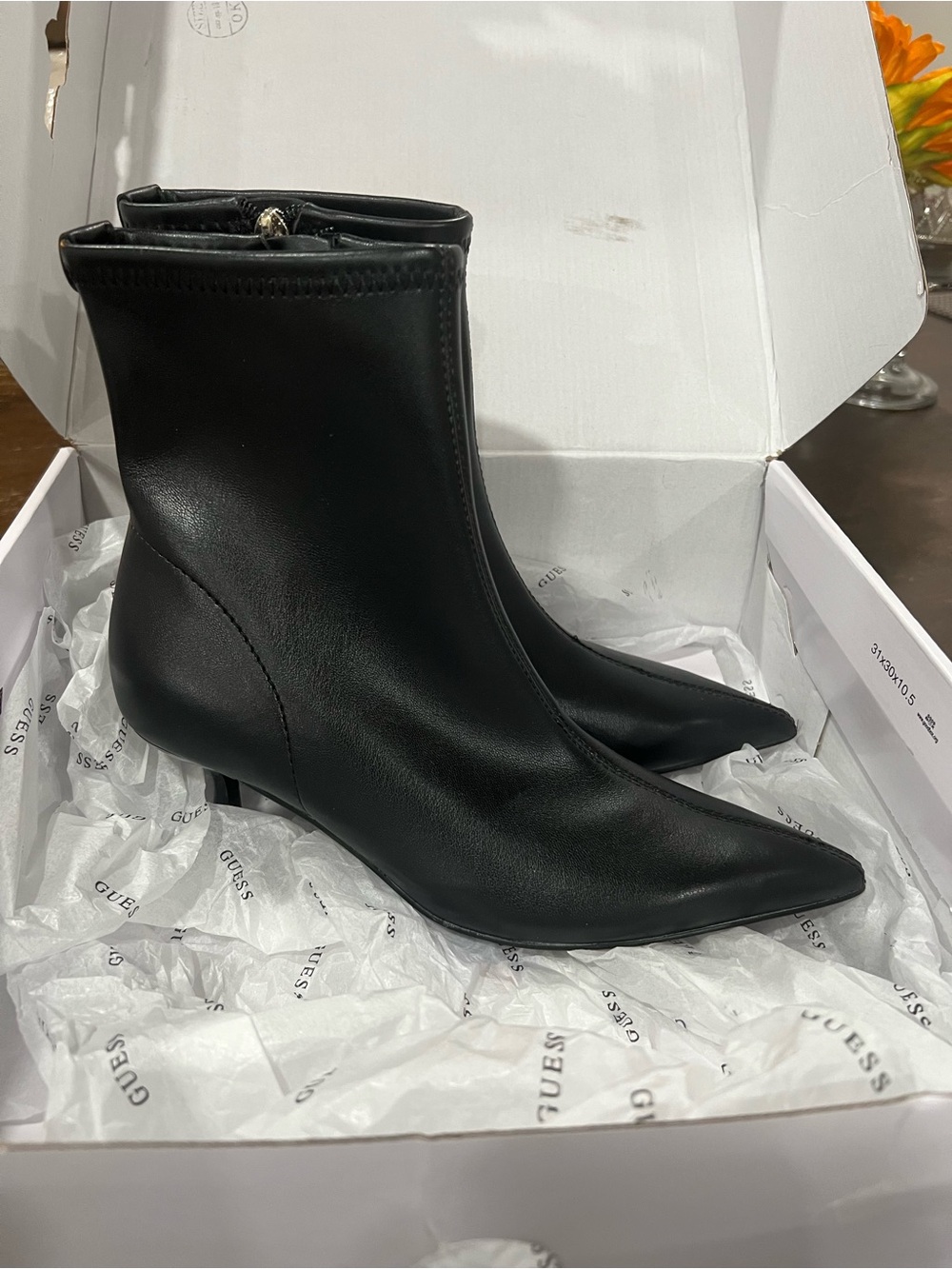 Guess Women's Black Pointed Toe Ankle Booties